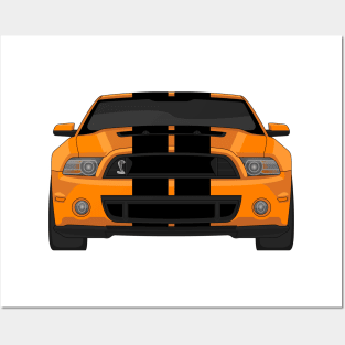 MUSTANG SHELBY GT500 ORANGE Posters and Art